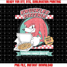 Sonic the Hedgehog Knuckles Pizzeria Vintage Restaurant Ad T-shirt
