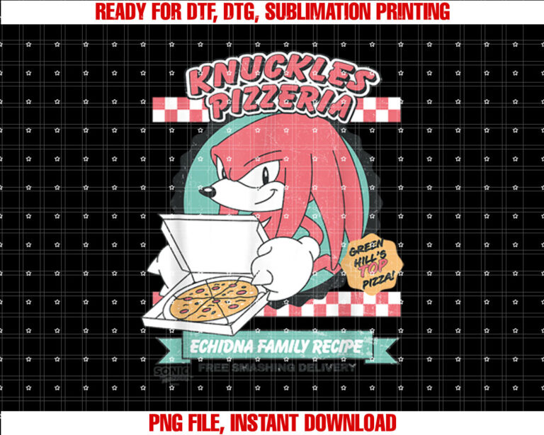Sonic The Hedgehog Knuckles Pizzeria Vintage Restaurant Ad T-shirt