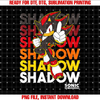 Sonic The Hedgehog Shadow Stacked Text Cool T-shirt
