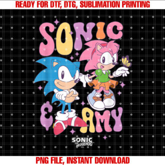 Sonic The Hedgehog Sonic Amy Cute Vintage Shot T-shirt