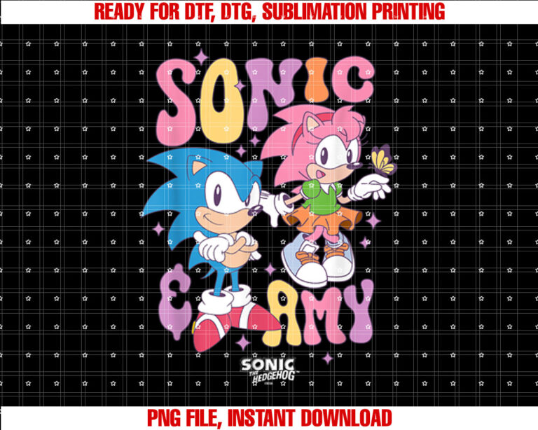Sonic The Hedgehog Sonic Amy Cute Vintage Shot T-shirt