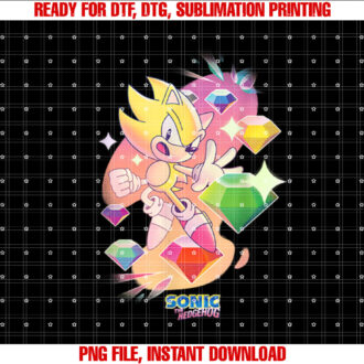 Sonic The Hedgehog Super Sonic Chaos Emeralds Vintage T-shirt