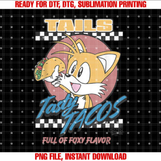 Sonic The Hedgehog Tails Tasty Tacos Foxy Flavor Vintage T-shirt