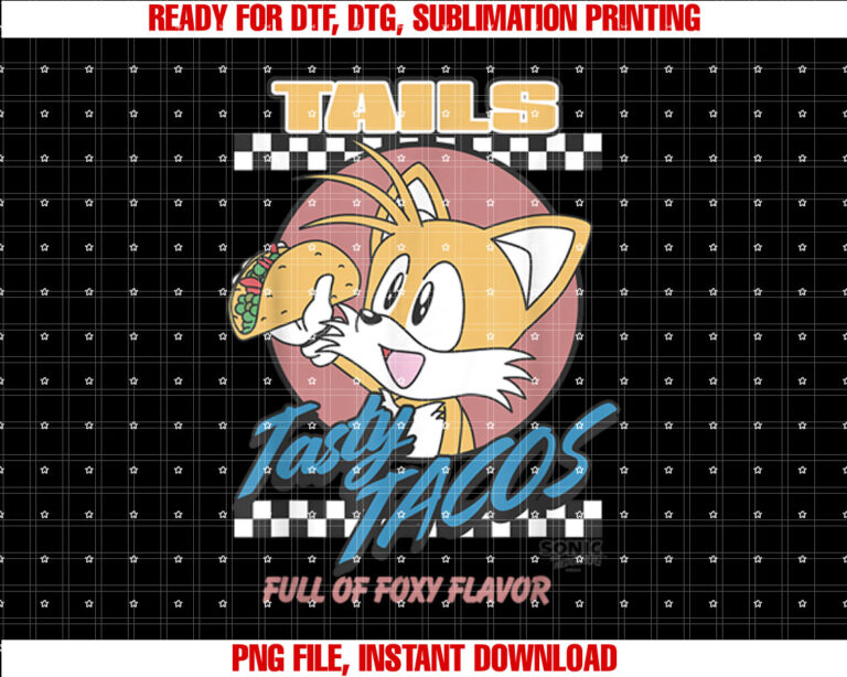 Sonic The Hedgehog Tails Tasty Tacos Foxy Flavor Vintage T-shirt