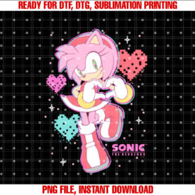 Sonic the Hedgehog Valentines Day Cute Amy Rose Retro T-shirt