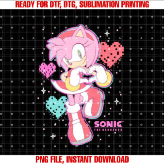 Sonic The Hedgehog Valentines Day Cute Amy Rose Retro T-shirt