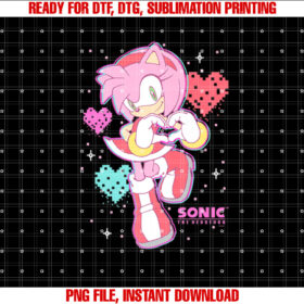 Sonic the Hedgehog Valentines Day Cute Amy Rose Retro T-shirt