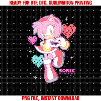 Sonic The Hedgehog Valentines Day Cute Amy Rose Retro T-shirt
