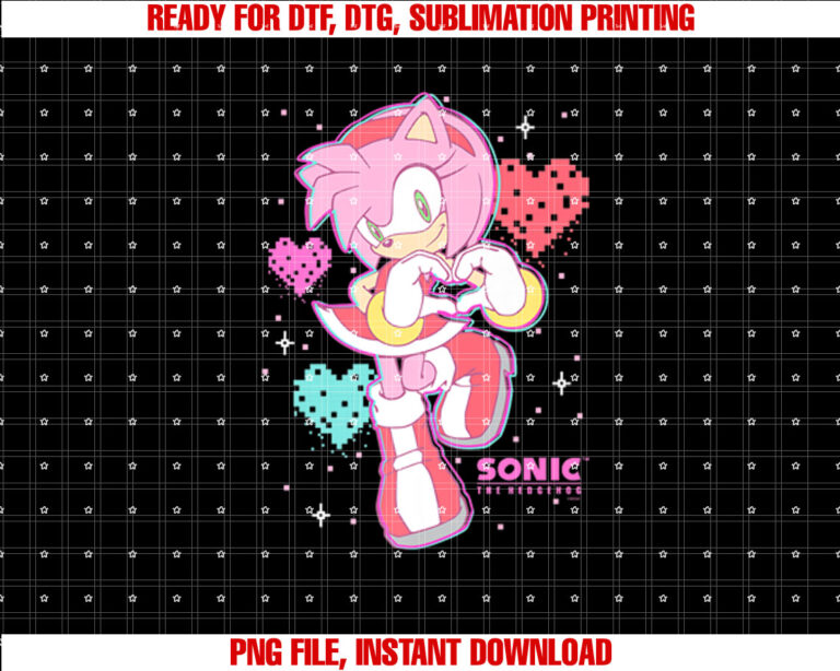 Sonic The Hedgehog Valentines Day Cute Amy Rose Retro T-shirt