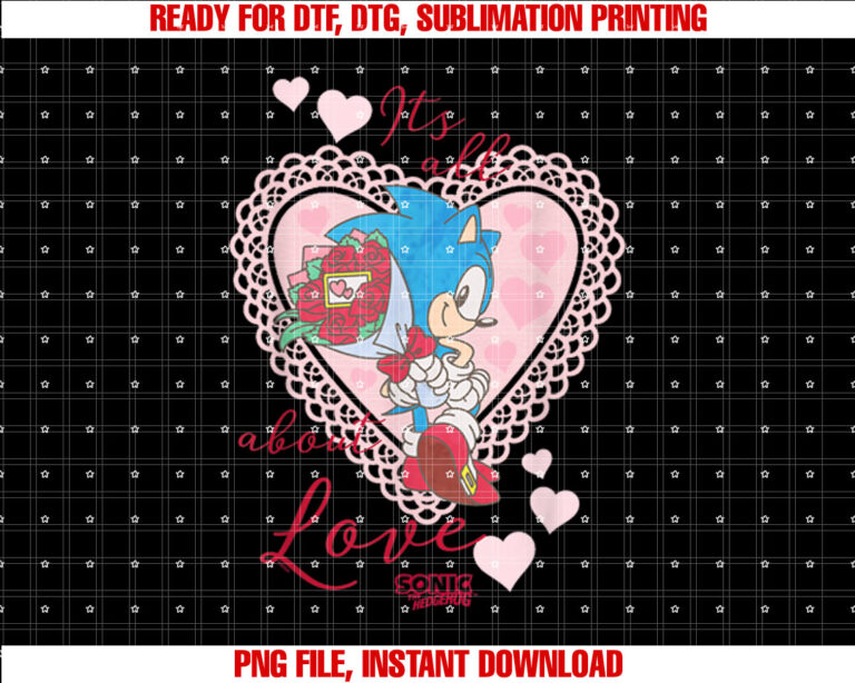 Sonic The Hedgehog Valentines Day Its All About Love T-shirt