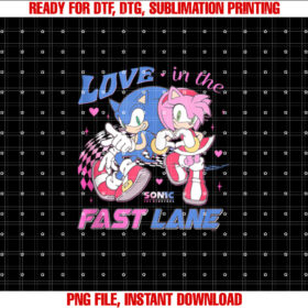 Sonic the Hedgehog Valentines Day Love in the Fast Lane T-shirt