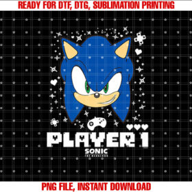 Sonic the Hedgehog Valentines Day Player 1 Sonic Big Face T-shirt