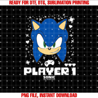Sonic The Hedgehog Valentines Day Player 1 Sonic Big Face T-shirt