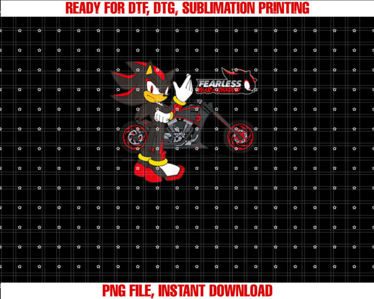 Sonic the Hedgehog Fearless Year of Shadow Motorcycle T-shirt