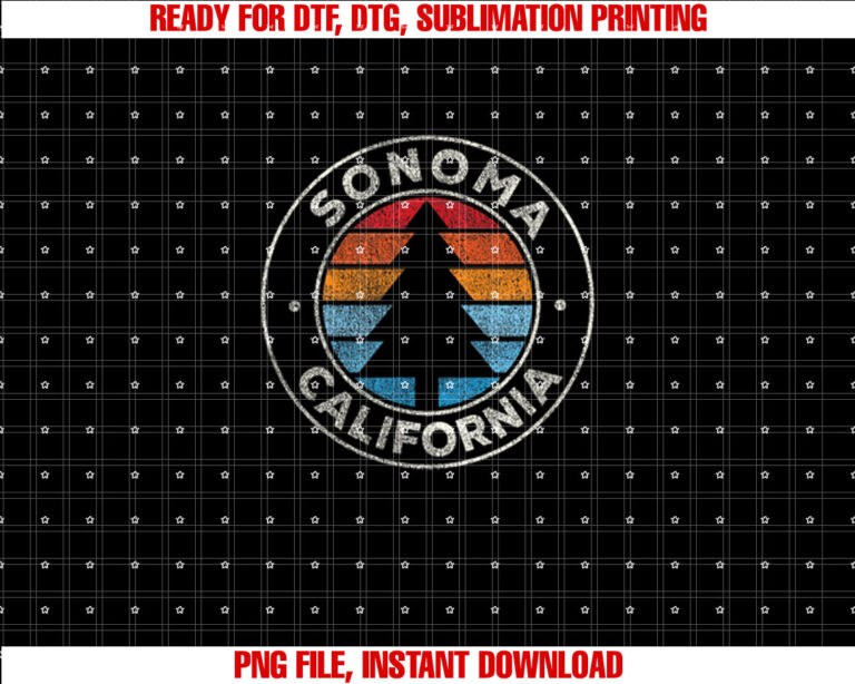 Sonoma California CA Vintage Graphic Retro 70s T-shirt