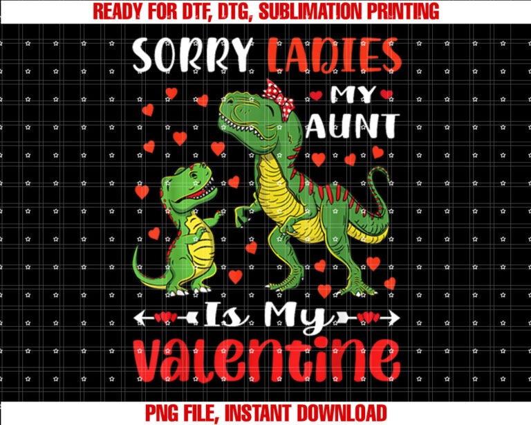 Sorry Cute Ladies My Aunt Is My Valentine TRex Tee T-shirt