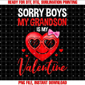 Sorry Funny Boys My Grandson is Valentine Heart Sunglasses T-shirt