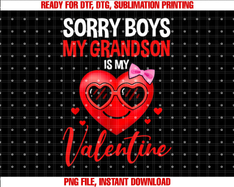 Sorry Funny Boys My Grandson Is Valentine Heart Sunglasses T-shirt