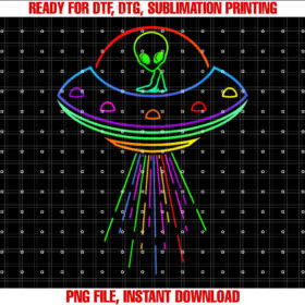 Space Alien Ufo Neon Lights Rave Alien Lovers Mm T-shirt