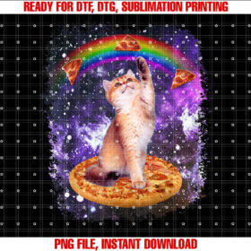 Space Cat Pizza Rainbow Cat Galaxy Cute Kitty in Space T-shirt
