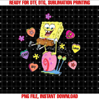 SpongeBob SquarePants And Gary BFF Valentines Candy Hearts T-shirt