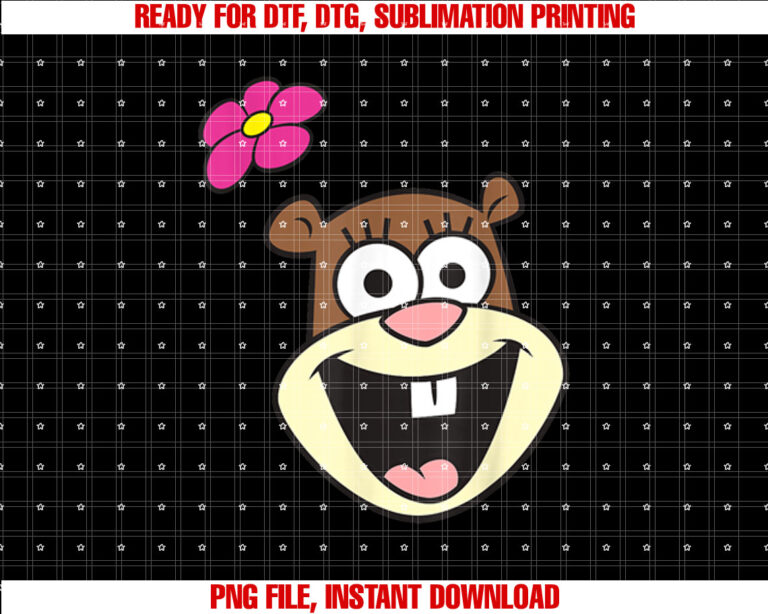 SpongeBob SquarePants Cheerful Sandy Cheeks Big Face T-shirt