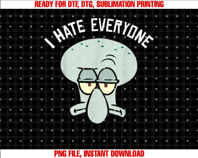 Spongebob Squarepants Squidward I Hate Everyone T-shirt