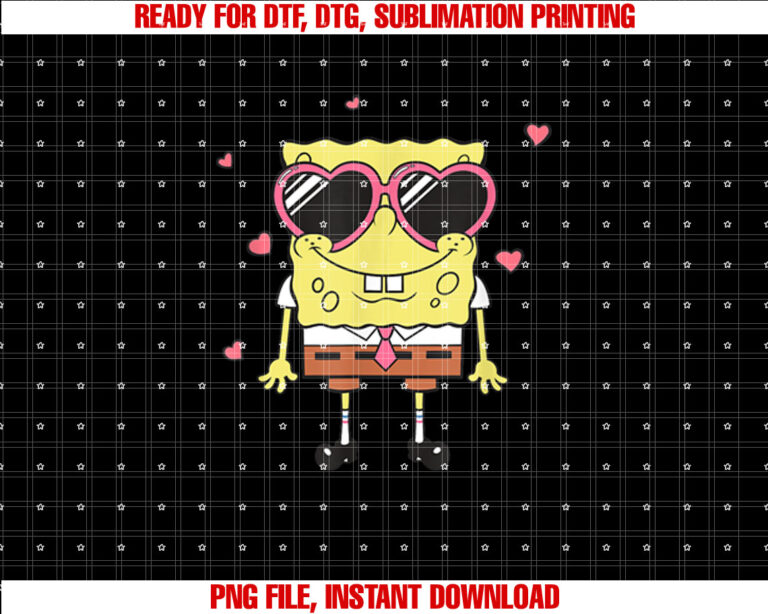 SpongeBob SquarePants Valentines Day Heart Glasses T-shirt