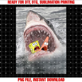 Spongebob Squarepants Shark Attack Humorous T-shirt