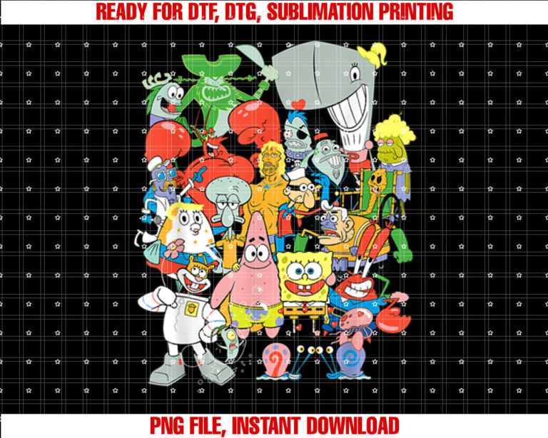 Spongebob Squarepants Cast Of Characters T-shirt