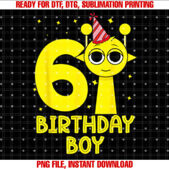 Sprunki kids 6th birthday Boy birthday Sprunki birthday T-shirt
