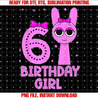 Sprunki kids 6th birthday Girls birthday Sprunki birthday T-shirt