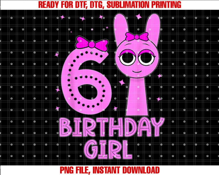 Sprunki kids 6th birthday Girls birthday Sprunki birthday T-shirt
