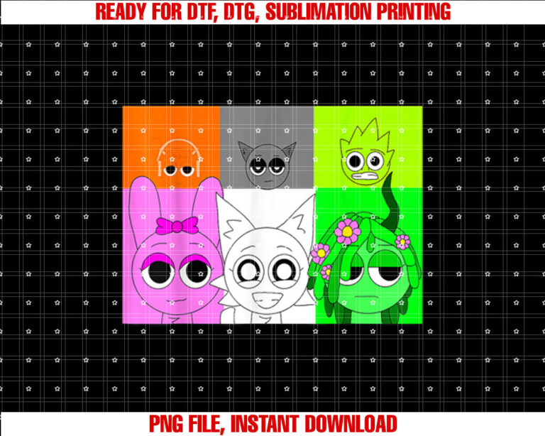 Sprunki team Characters for Kids Sprunki Funny T-shirt