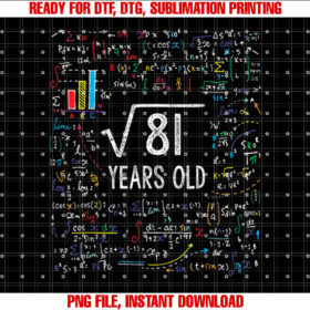 Square Root of 81 9th Birthday 9 Year Old Gifts Math Bday T-shirt