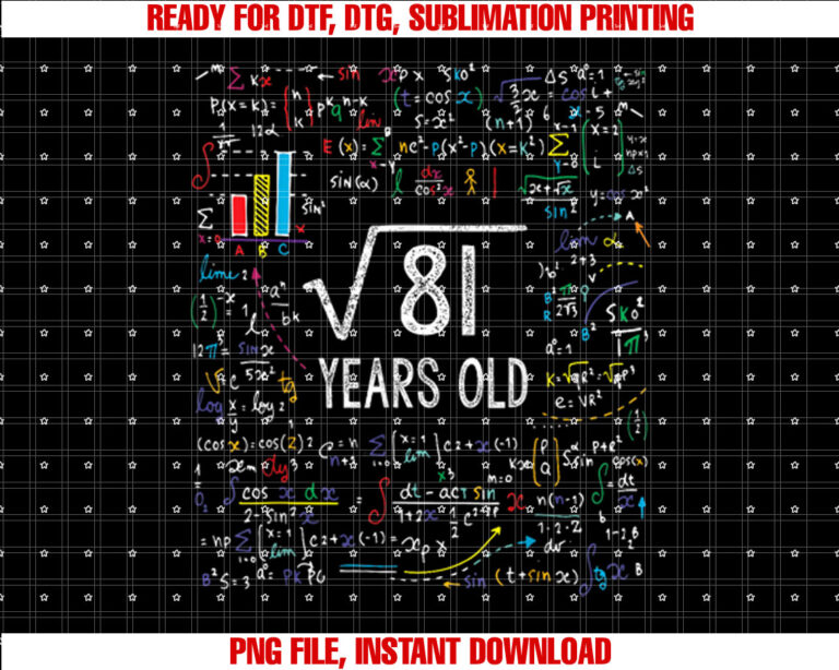 Square Root Of 81 9th Birthday 9 Year Old Gifts Math Bday T-shirt