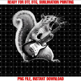 Squirrel Playing Guitar Rock and Roll for Men Women Kids T-shirt