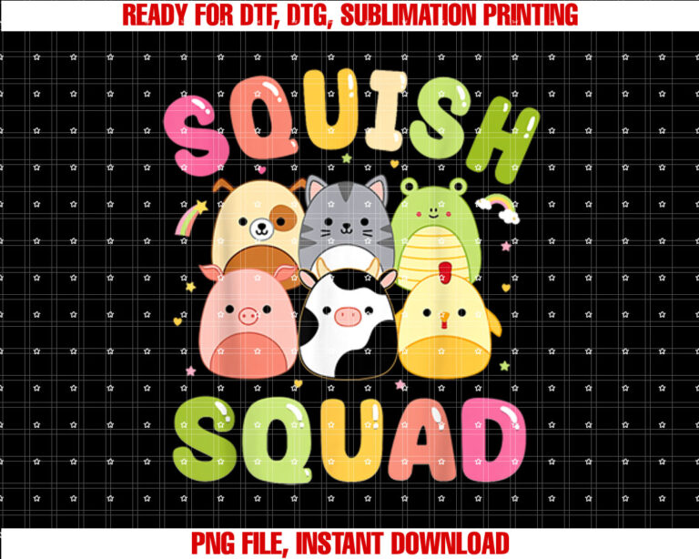Squish Squad Girls Kids Toddlers Cute Birthday T-shirt