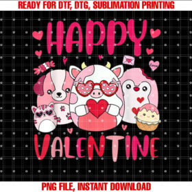 Squish Squad Happy Valentine Gifts Cute for Kids Woman T-shirt