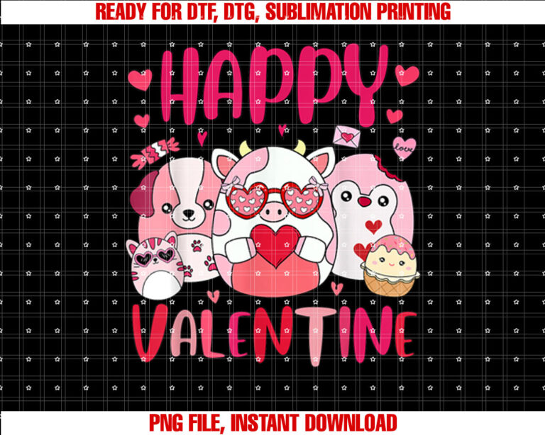 Squish Squad Happy Valentine Gifts Cute for Kids Woman T-shirt