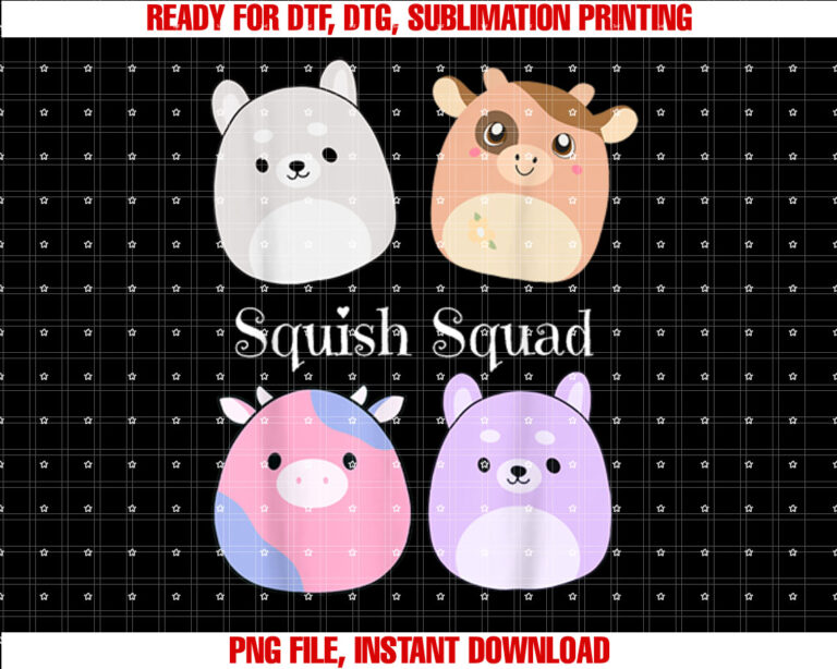 Squish Squad Stuffed Animal Mallow Plush Collector Soft Toy T-shirt