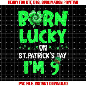 St Patricks Day 9th Birthday Boy Girl 9 Years Old Boys Kids T-shirt