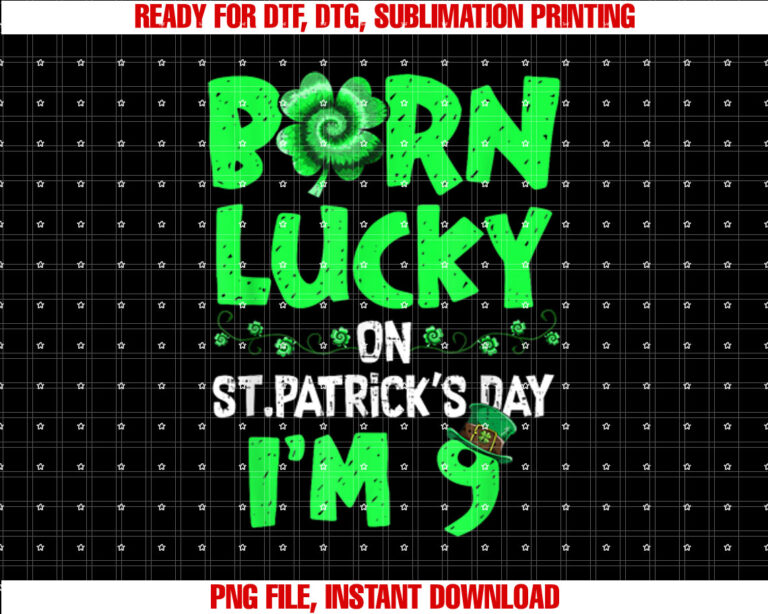 St Patricks Day 9th Birthday Boy Girl 9 Years Old Boys Kids T-shirt