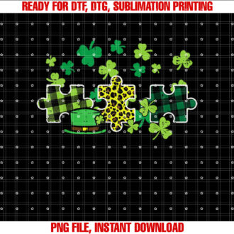 St Patricks Day Autism Puzzle Saint Pattys Men Women Kids T-shirt