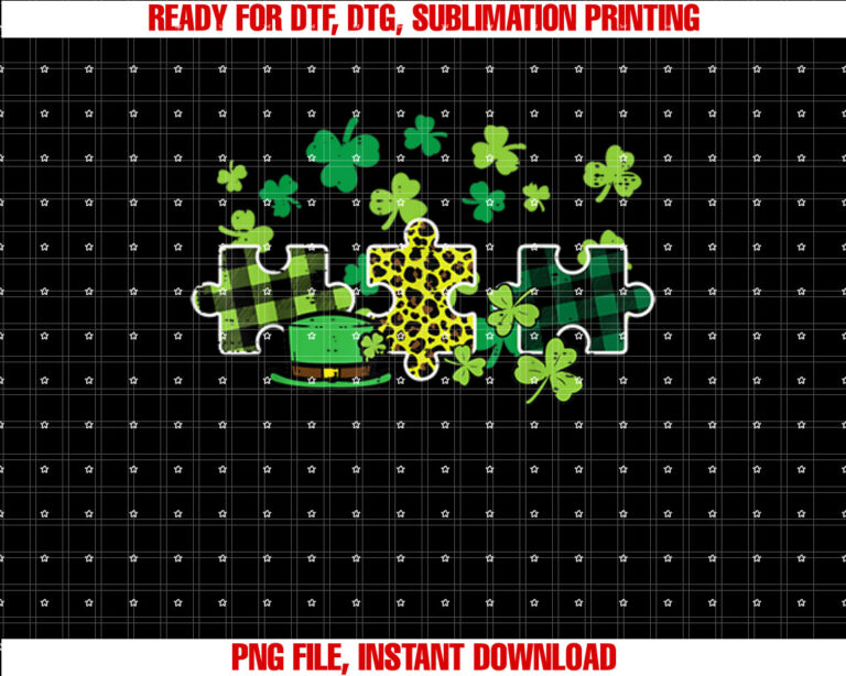 St Patricks Day Autism Puzzle Saint Pattys Men Women Kids T-shirt