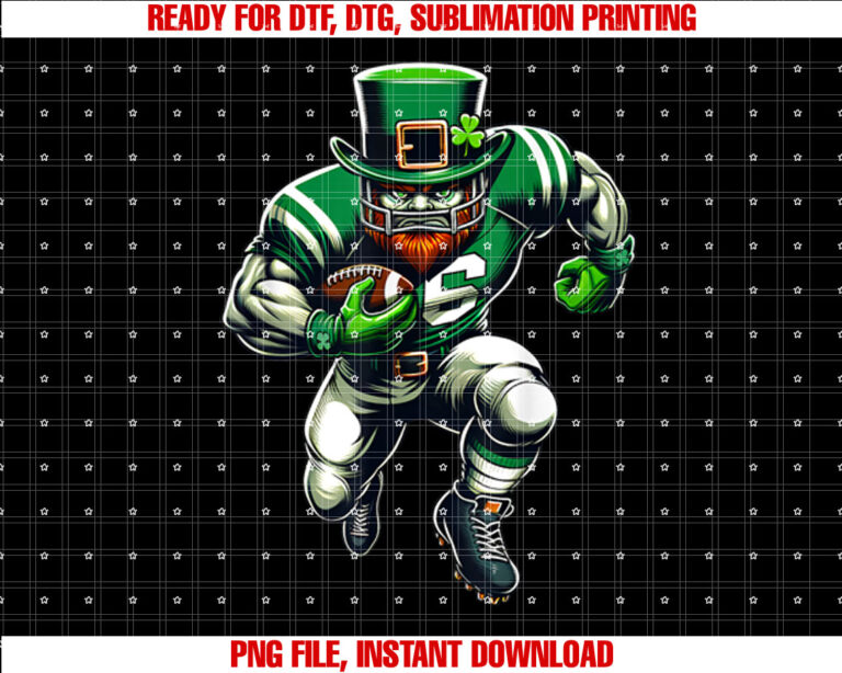 St Patricks Day Leprechaun Football Player Irish T-shirt
