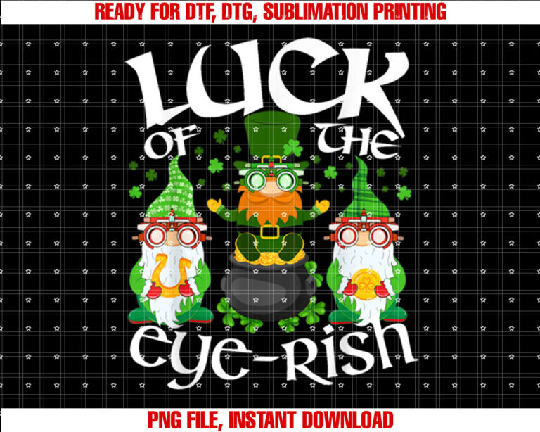 St Patricks Day Optometrist Irish Gnome Lucky Eye Doctor T-shirt