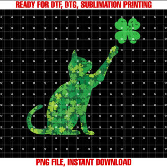 St Patricks Day Shamrock Cat Saint Pattys Women Kids Men T-shirt