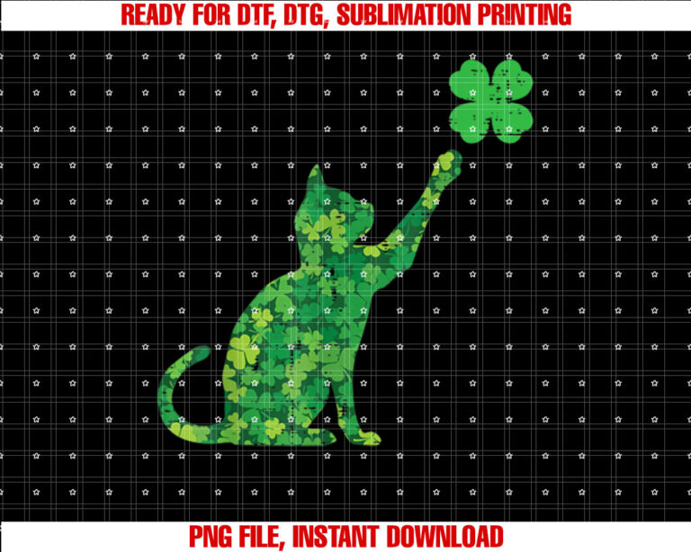 St Patricks Day Shamrock Cat Saint Pattys Women Kids Men T-shirt