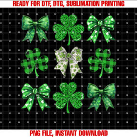 St Patricks Day Shamrock Coquette Bow Irish Boys Women Men T-shirt